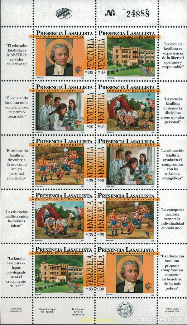 Selos: 222832 MNH VENEZUELA 1995 PRESENCIA LASALLISTA