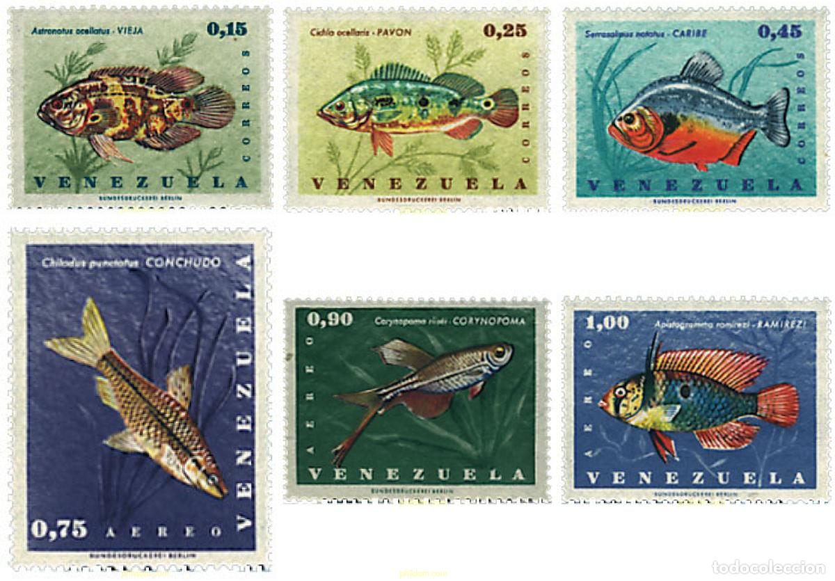 Sellos: 679470 HINGED VENEZUELA 1966 PECES
