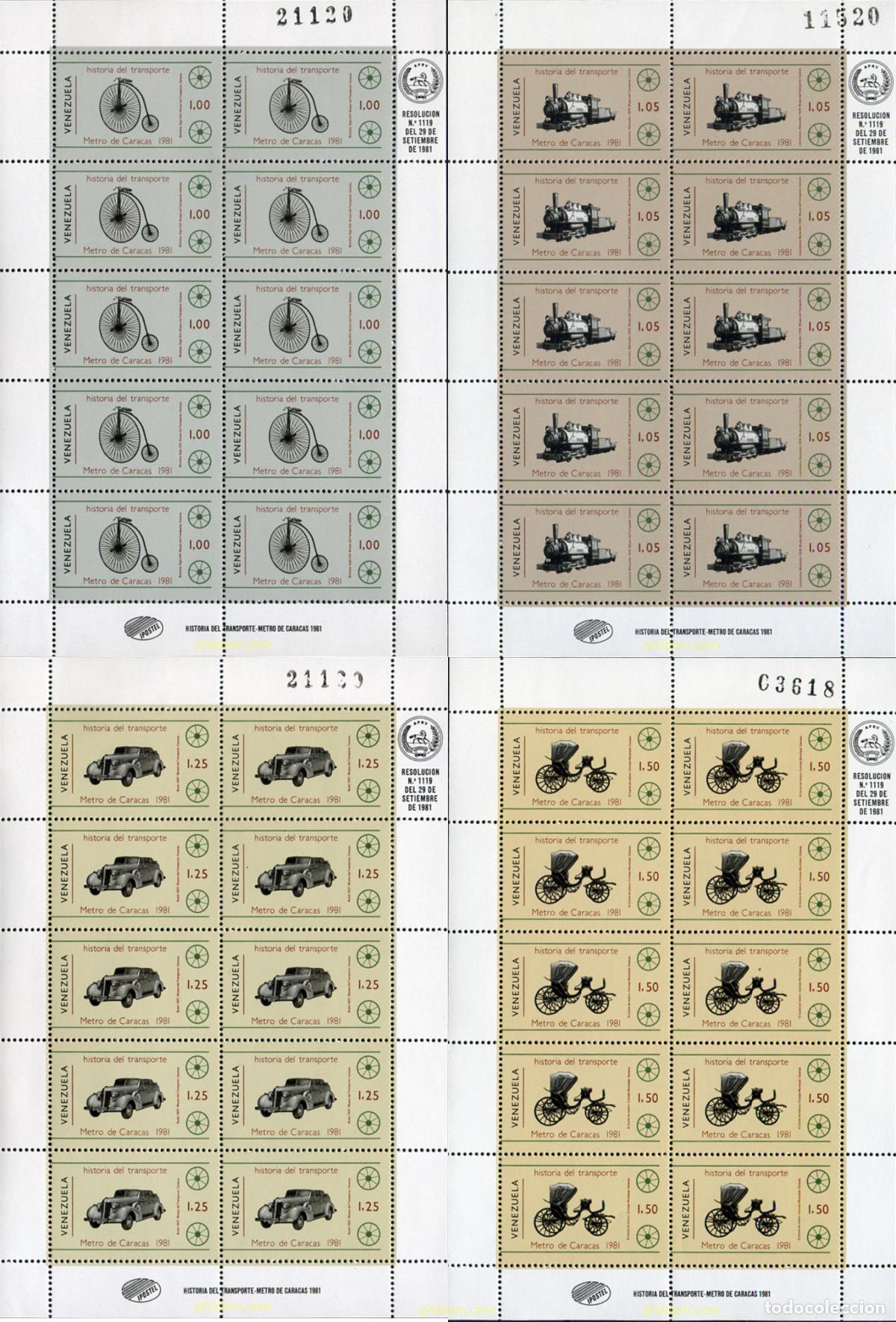 Stamps: 151118 MNH VENEZUELA 1981 HISTORIA DEL TRANSPORTE