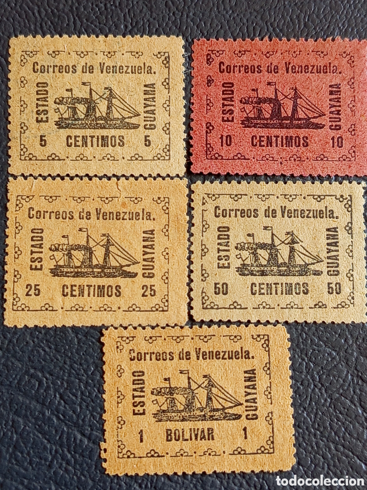 Selos: Venezuela Estado Guayana 1903 Vapor Scott 1-5 Serie Completa MH