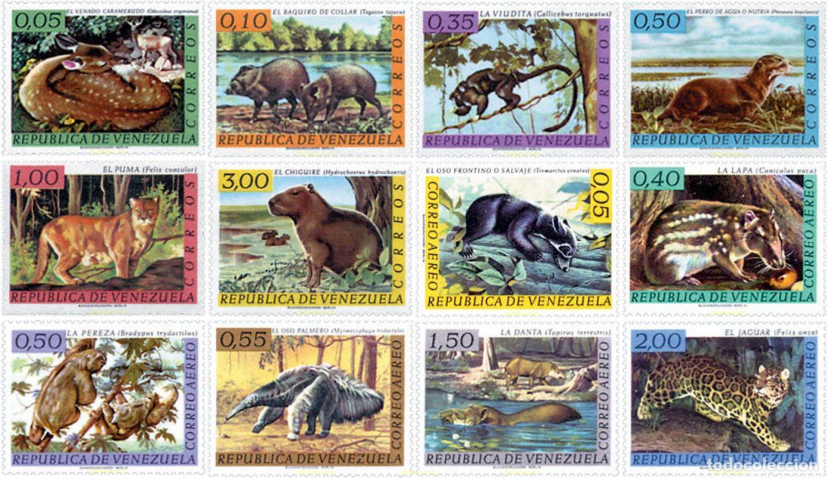 Stamps: 28702 MNH VENEZUELA 1963 FAUNA SALVAJE