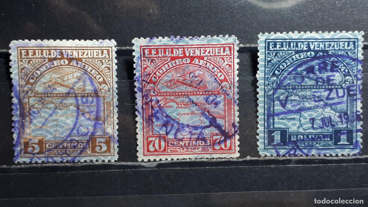 Sellos: VENEZUELA. A&Ntilde;O 1932. &deg;. YVERT A&eacute;reo 17, 22, 24