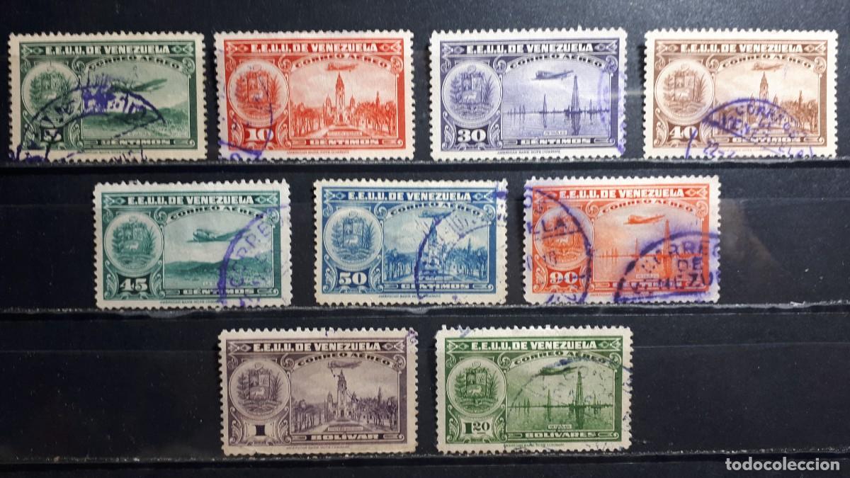 Sellos: VENEZUELA. A&Ntilde;O 1938. &deg;. YVERT A&eacute;reo 102/3, 106A/107B, 108A//11