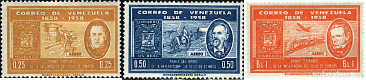 Sellos: 294803 MNH VENEZUELA 1959 CENTENARIO DEL SELLO VENEZOLANO