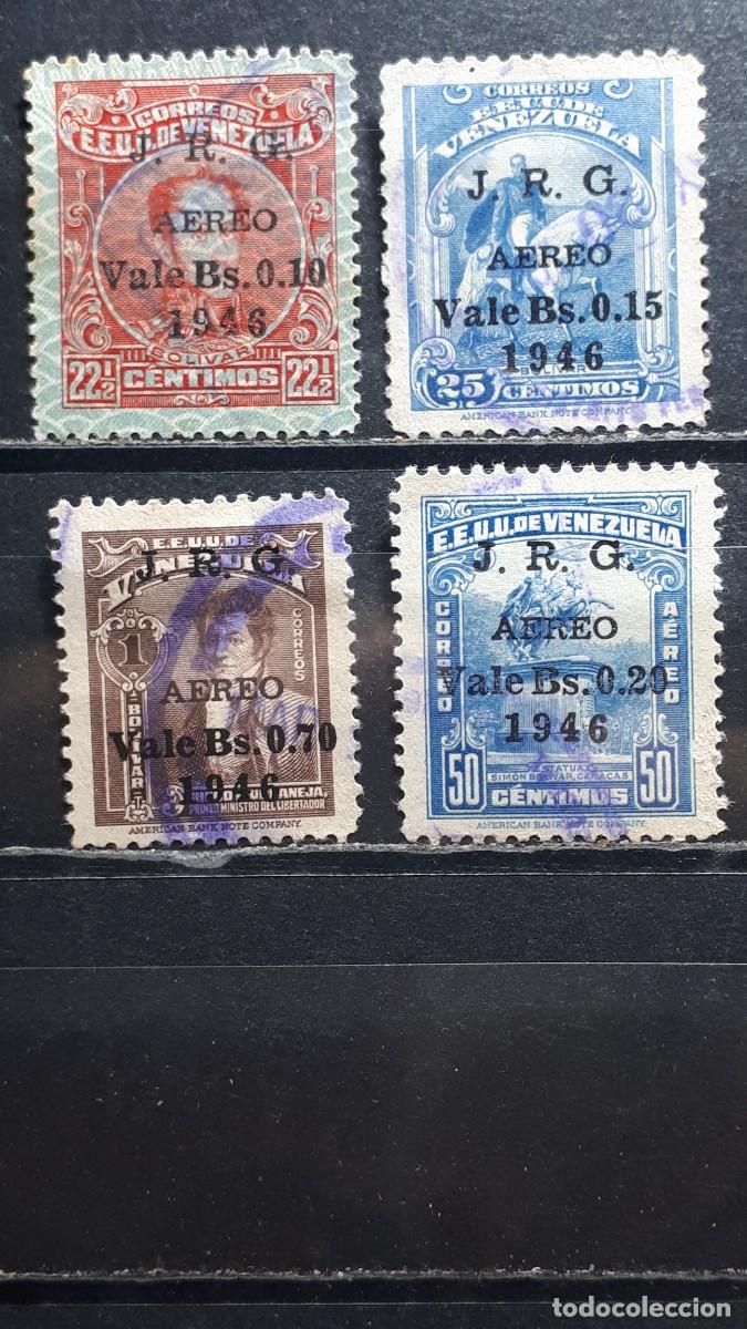 Sellos: VENEZUELA. A&Ntilde;O 1947. &deg;. Yvert A&eacute;reo 218/21