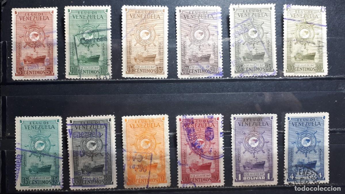Sellos: VENEZUELA. A&Ntilde;O 1948-50. &deg;. Yvert A&eacute;reo 250/65, falta 259, 262, 263, 265