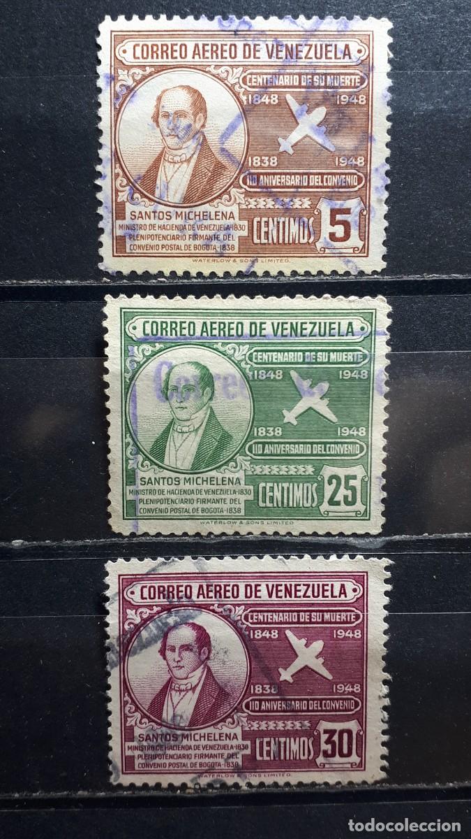 Timbres: VENEZUELA. A&Ntilde;O 1949. &deg;. Yvert A&eacute;reo 266, 269/70.