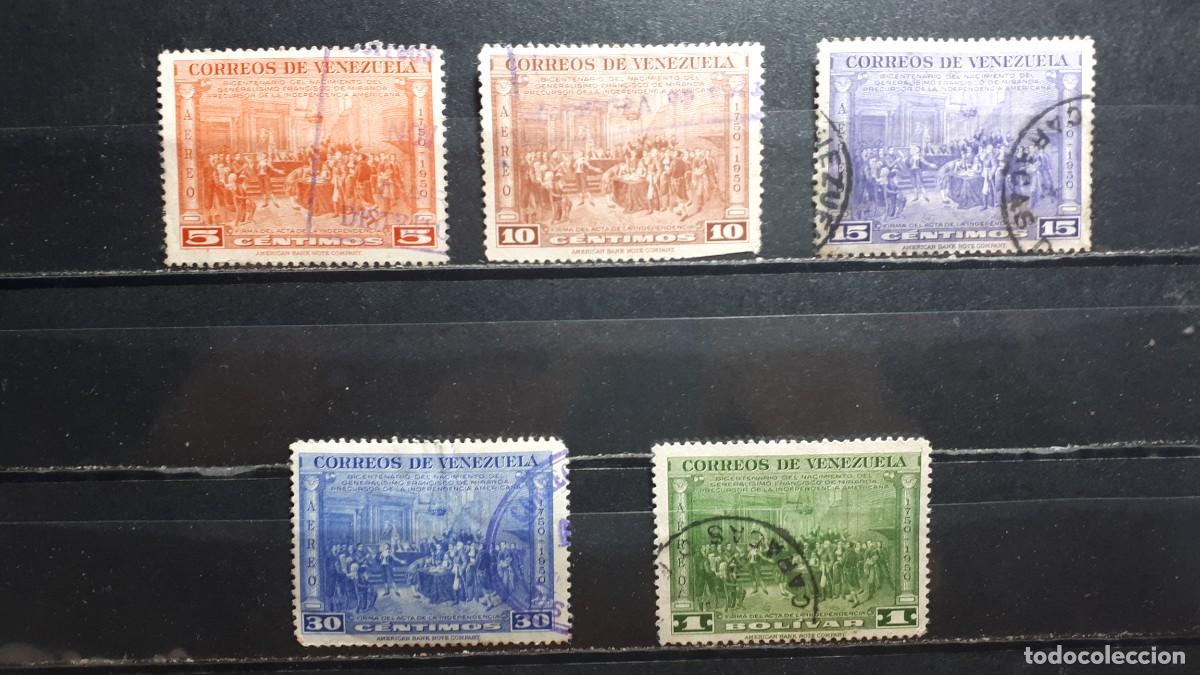 Sellos: VENEZUELA. A&Ntilde;O 1950. &deg;. Yvert A&eacute;reo, 305/9