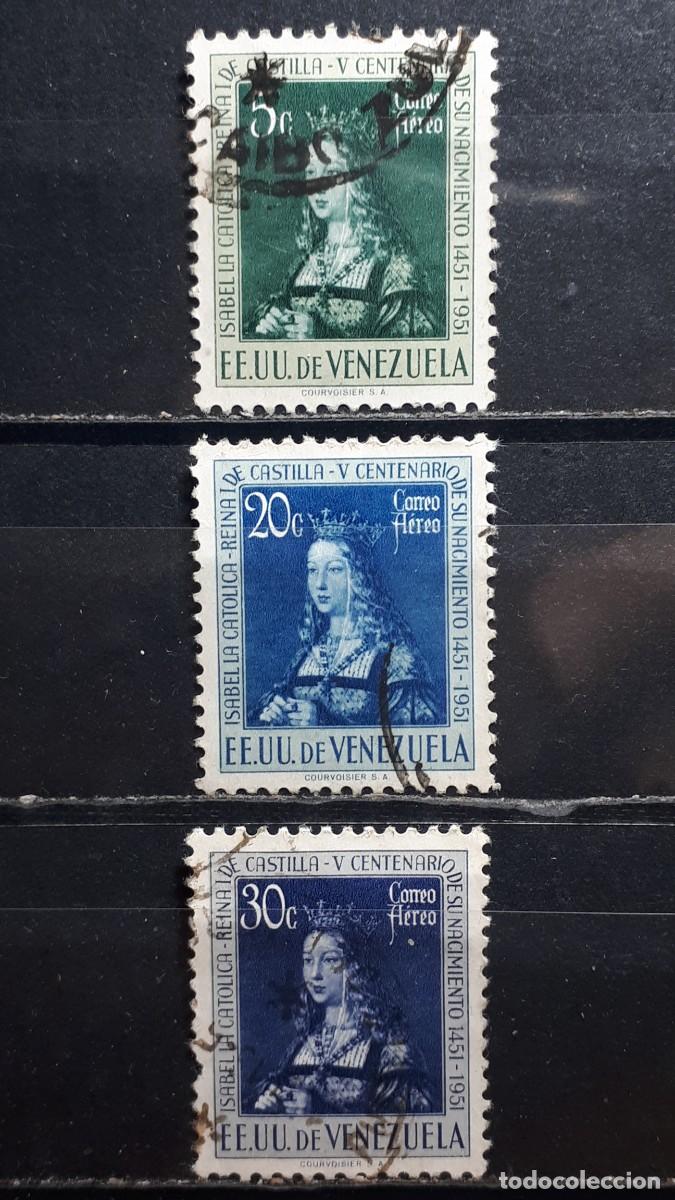 Sellos: VENEZUELA. A&Ntilde;O 1951. &deg;. Yvert A&eacute;reo, 358, 360, 361