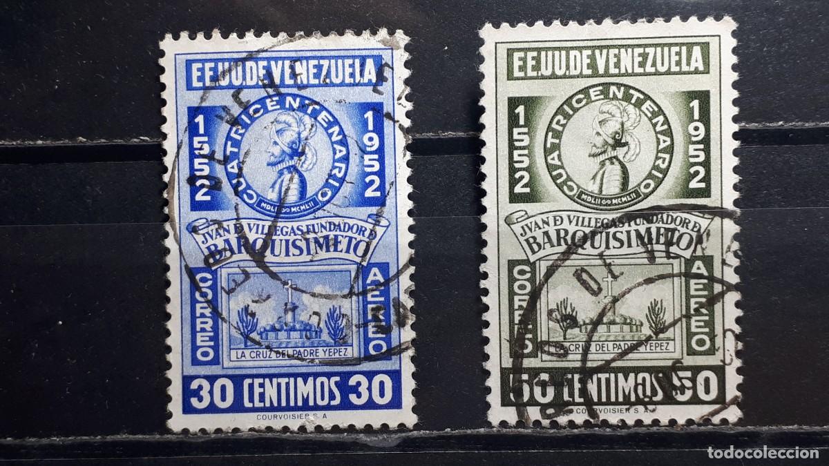 Sellos: VENEZUELA. A&Ntilde;O 1952. &deg;. Yvert A&eacute;reo, 376, 378