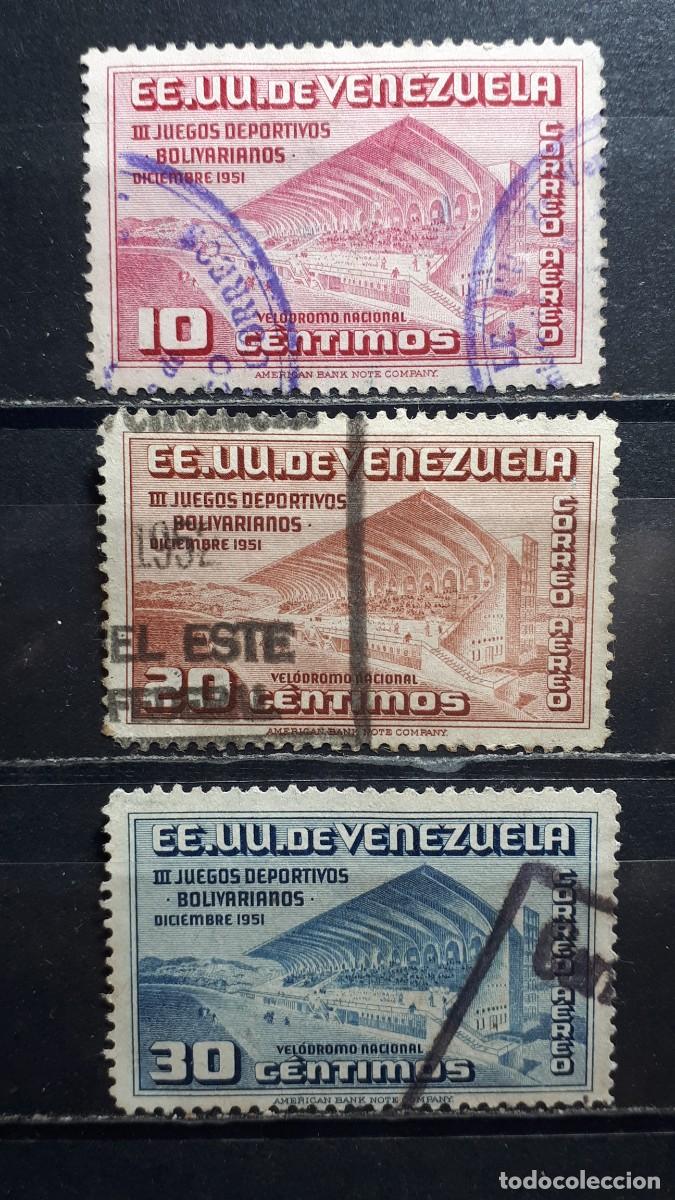 Sellos: VENEZUELA. A&Ntilde;O 1952. &deg;. Yvert A&eacute;reo, 369/71