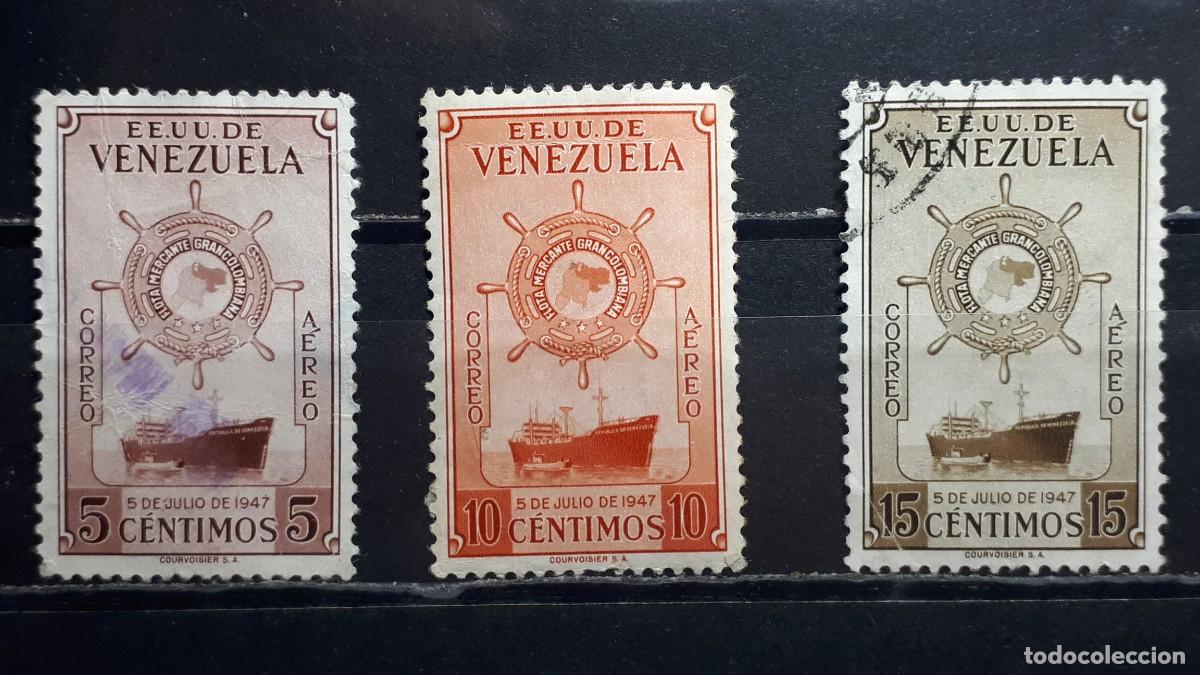 Sellos: VENEZUELA. A&Ntilde;O 1952. */&deg;. Yvert A&eacute;reo, 380/80A, 381