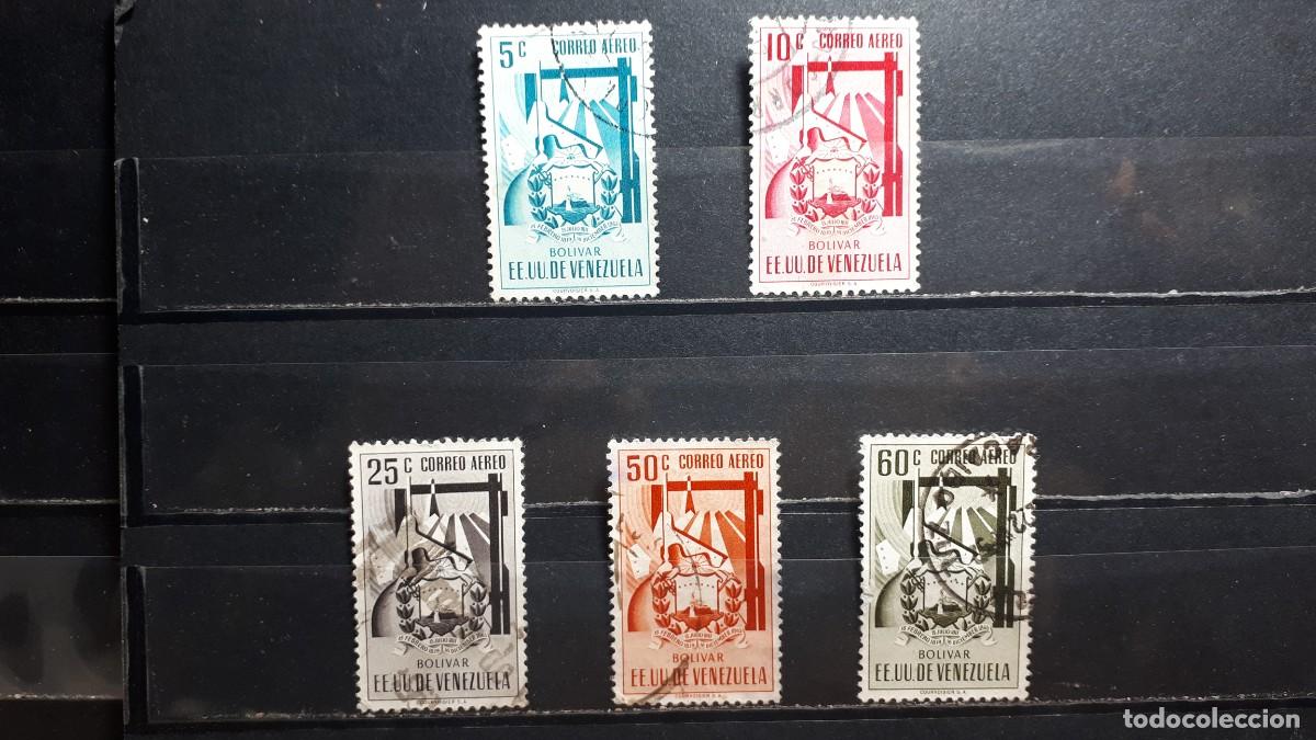 Sellos: VENEZUELA. A&Ntilde;O 1952. &deg;. Yvert A&eacute;reo, 382/3, 385, 387/8