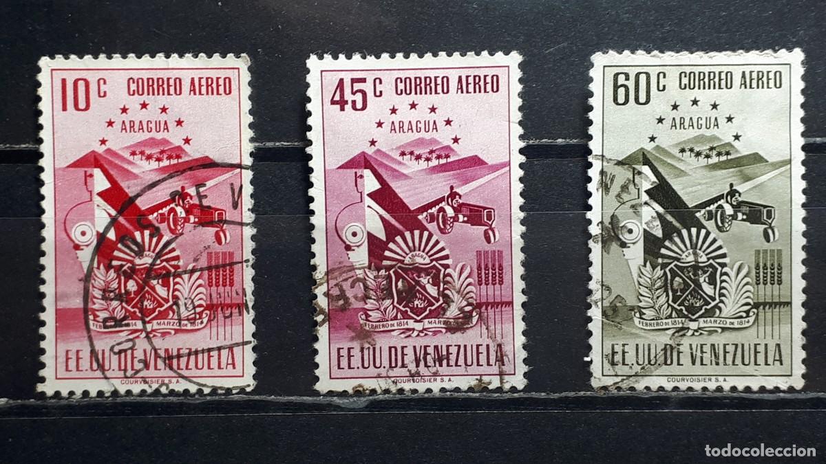 Sellos: VENEZUELA. A&Ntilde;O 1952. &deg;. Yvert A&eacute;reo, 393, 397/8