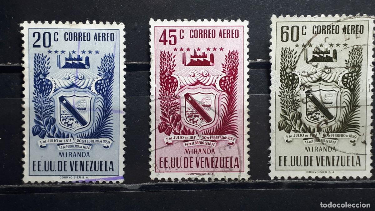 Sellos: VENEZUELA. A&Ntilde;O 1952. &deg;. Yvert A&eacute;reo, 413, 415/6
