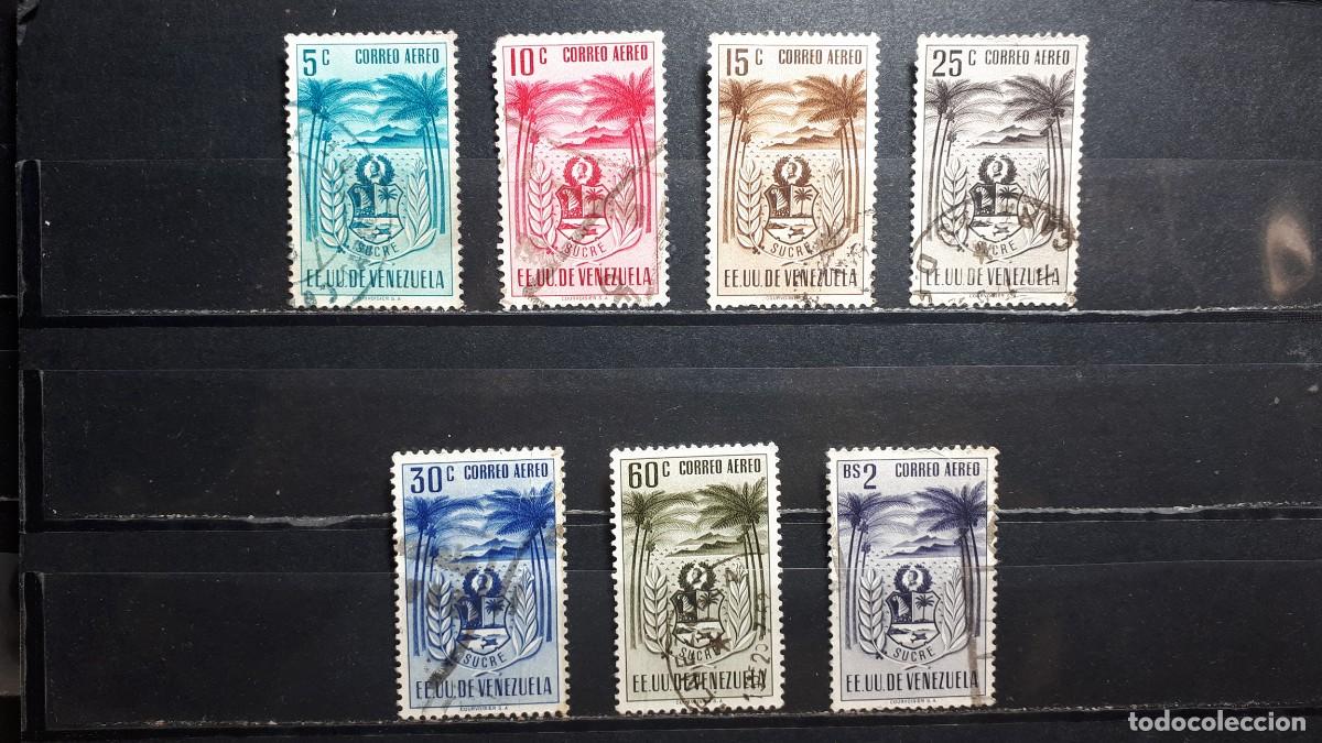 Sellos: VENEZUELA. A&Ntilde;O 1952. &deg;. Yvert A&eacute;reo, 418/22, 424, 426