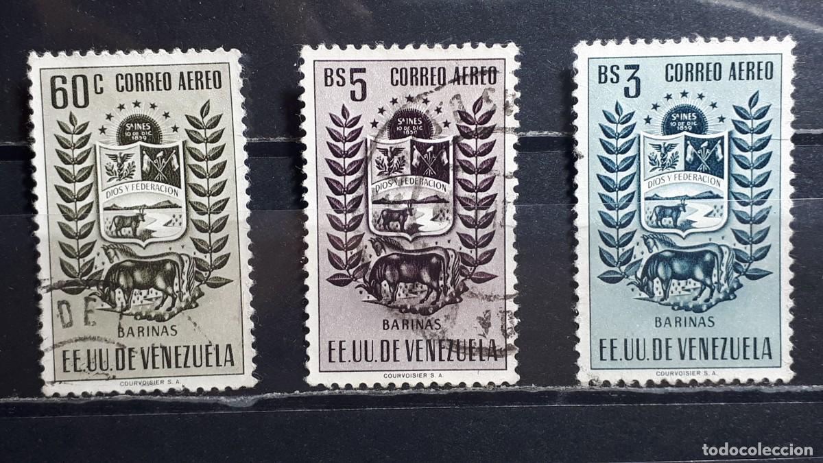 Sellos: VENEZUELA. A&Ntilde;O 1953. &deg;. Yvert A&eacute;reo, 523, 525/6
