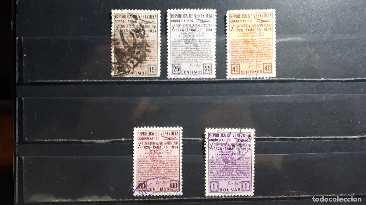 Sellos: VENEZUELA. A&Ntilde;O 1954.. &deg;. Yvert A&eacute;reo, 555/60, falta el 558