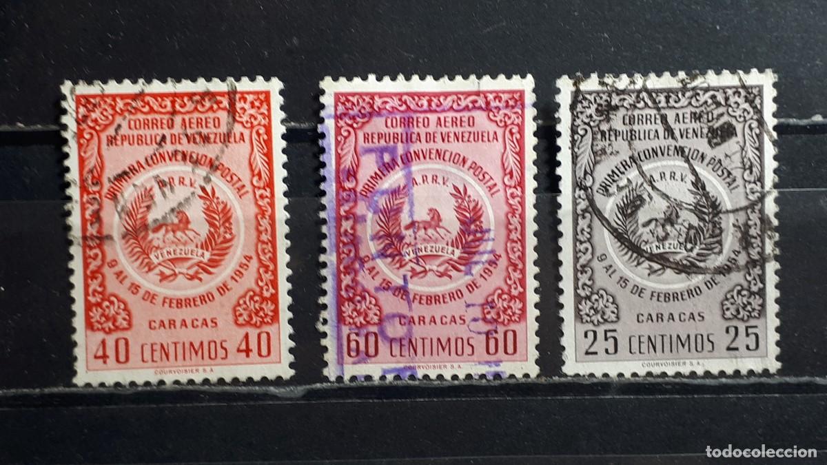 Sellos: VENEZUELA. A&Ntilde;O 1955. &deg;. Yvert A&eacute;reo, 586/7, 589