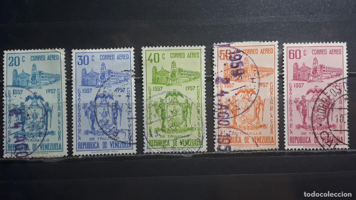 Sellos: VENEZUELA. A&Ntilde;O 1958. &deg;. Yvert A&eacute;reo, 667, 669/72,