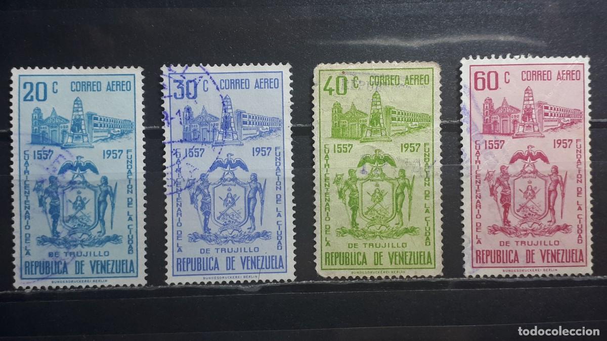 Sellos: VENEZUELA. A&Ntilde;O 1958. &deg;. Yvert A&eacute;reo, 667, 669/70, 672