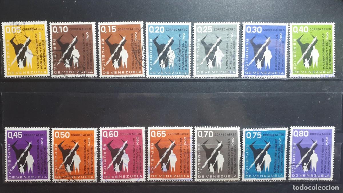 Sellos: VENEZUELA. A&Ntilde;O 1961. &deg;. Yvert A&eacute;reo, 728/34A, falta 735