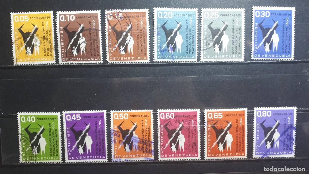 Sellos: VENEZUELA. A&Ntilde;O 1961. &deg;. Yvert A&eacute;reo, 728/35, falta 734/5