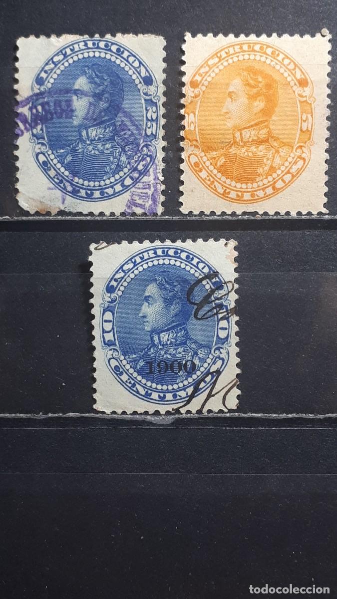 Sellos: VENEZUELA. A&Ntilde;O 1900-1. &deg;. Yvert FISCAL 77, 83A, 86