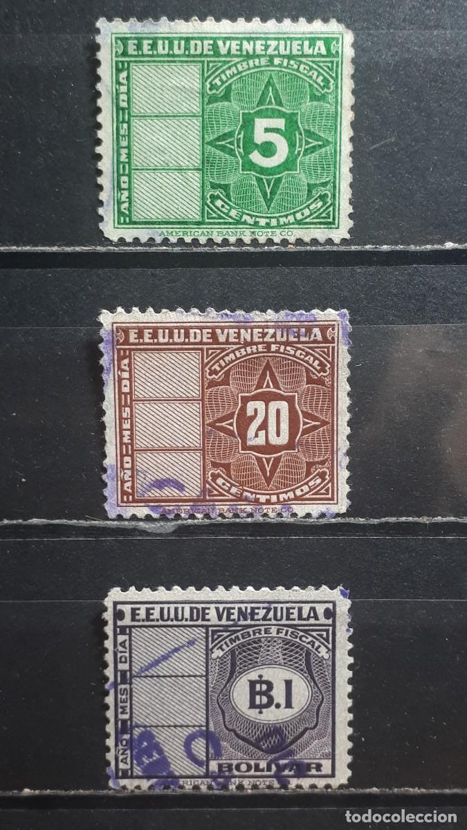 Sellos: VENEZUELA. A&Ntilde;O 1947. &deg;. Yvert FISCAL 141, 143, 146