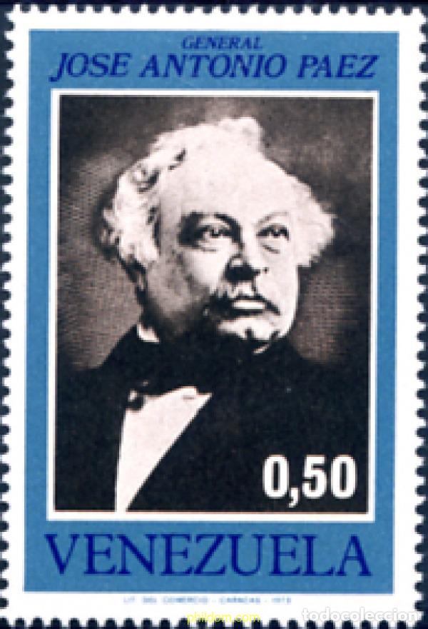 Sellos: 680414 MNH VENEZUELA 1973 CENTENARIO DE LA MUERTE DE JOSE ANTONIO PAEZ