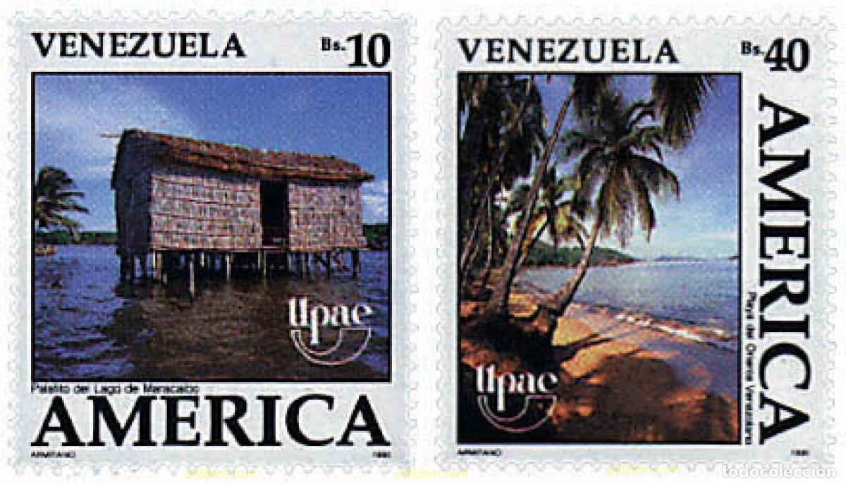 Sellos: 30990 MNH VENEZUELA 1990 AMERICA-UPAEP 1990 - EL MEDIO NATURAL QUE VIERON LOS DESCUBRIDORES