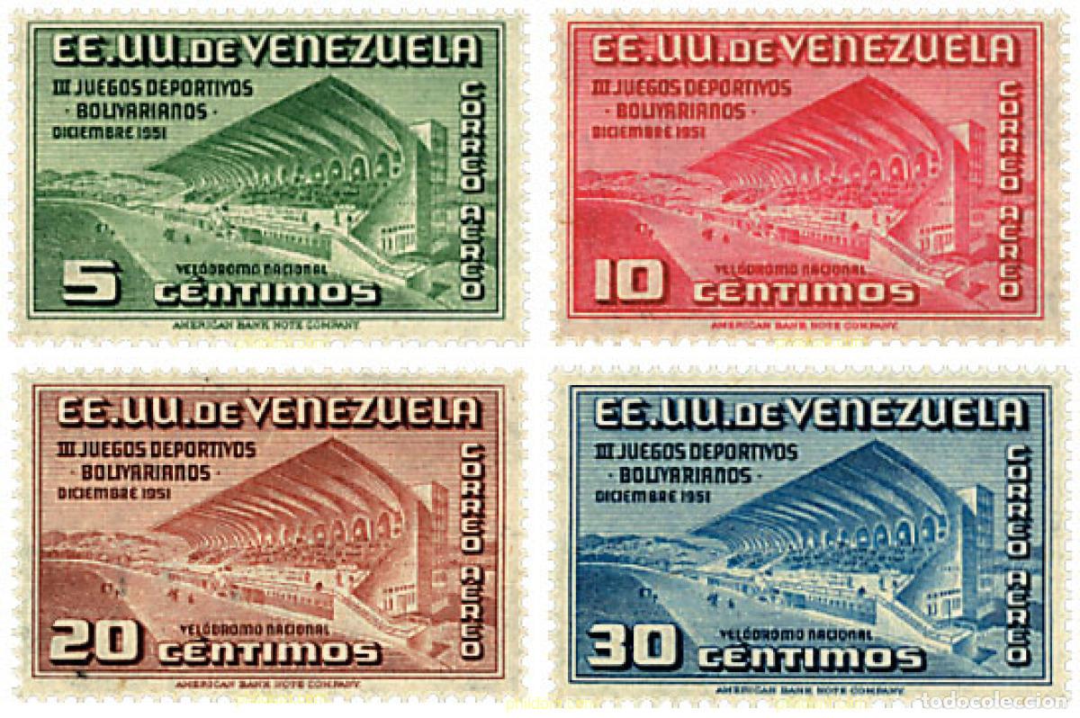 Sellos: 27119 MNH VENEZUELA 1952 3 JUEGOS DEPORTIVOS BOLIVARIANOS