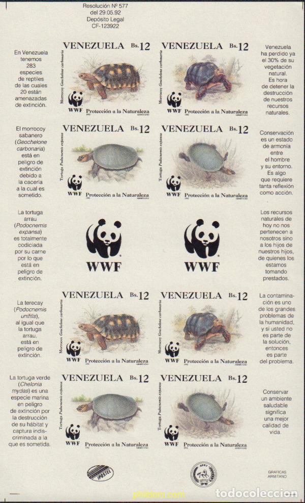 Sellos: 12756 MNH VENEZUELA 1992 PROTECCION A LA NATURALEZA. TORTUGAS