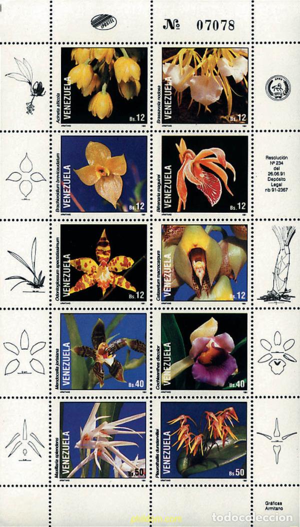 Sellos: 12576 MNH VENEZUELA 1991 ORQUIDEAS