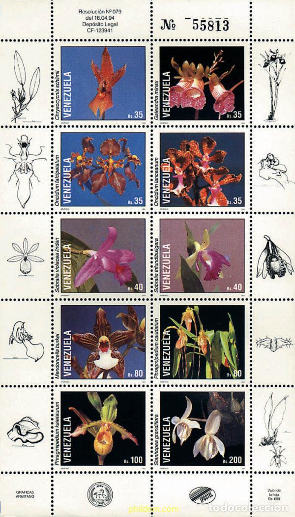 Sellos: 178465 MNH VENEZUELA 1994 ORQUIDEAS