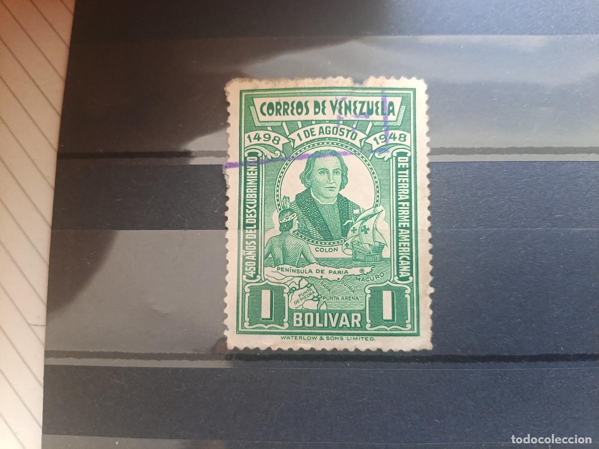 Francobolli: Venezuela. 1 bol&iacute;var. 450 aniversario del descubrimiento de Am&eacute;rica. Crist&oacute;bal Col&oacute;n