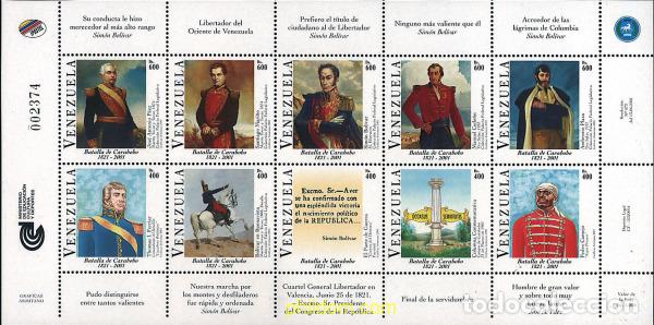 Sellos: 178817 MNH VENEZUELA 2001 CENTENARIO DE LA BATALLA DE CARABOBO
