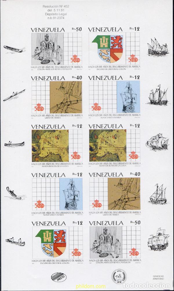 Sellos: 233042 MNH VENEZUELA 1991 500 ANIVERSARIO DEL DESCUBRIMIENTO DE AMERICA