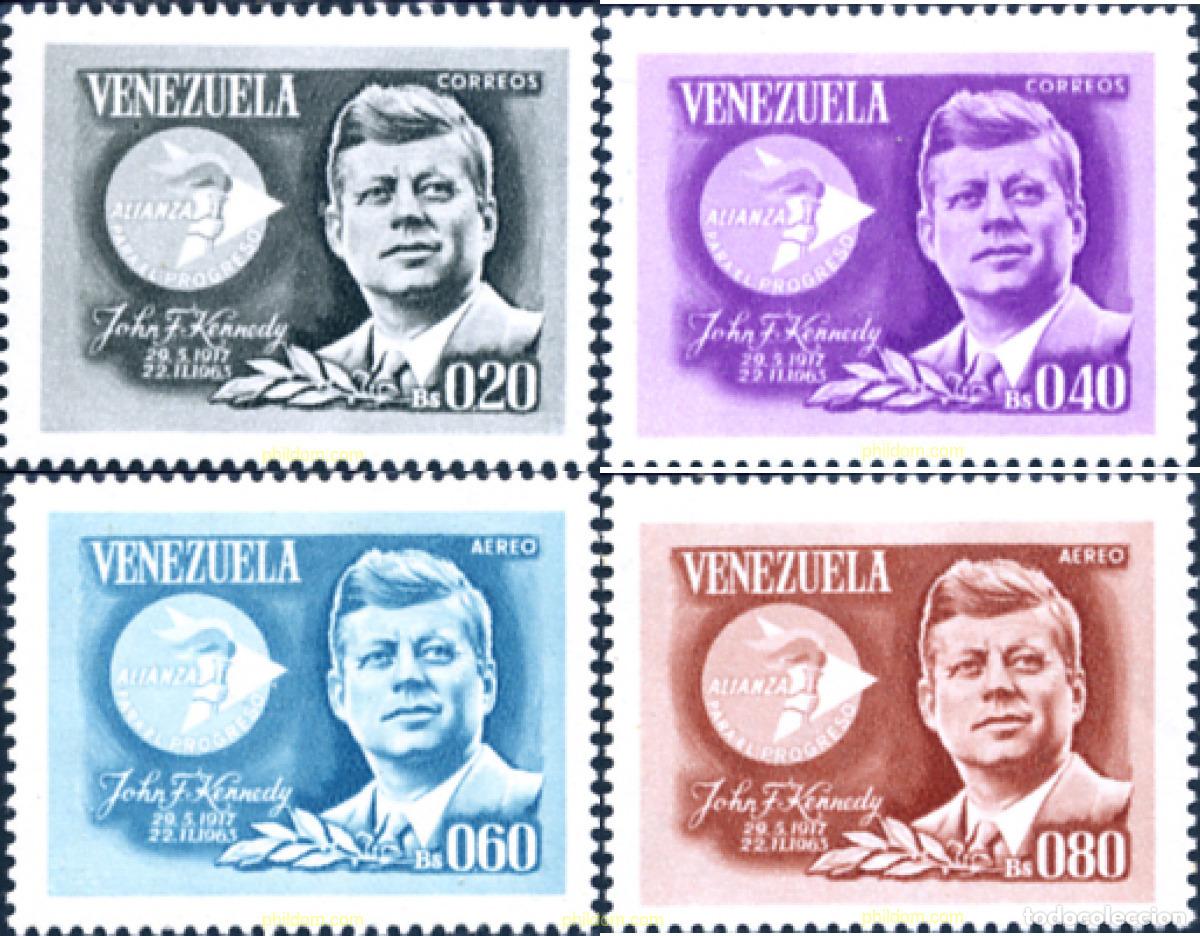 Sellos: 144865 MNH VENEZUELA 1965 ALIANZA PARA EL PROGRESO Y ANIVERSARIO DE LA MUERTE J.F KENNEDY