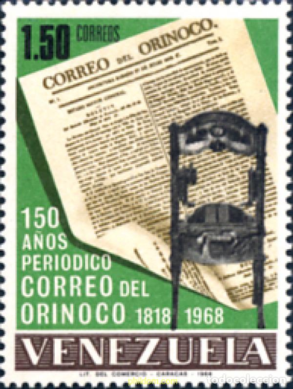 Sellos: 176831 MNH VENEZUELA 1968 150 ANIVERSARIO DEL PERIODICO CORREO DE ORINOCO