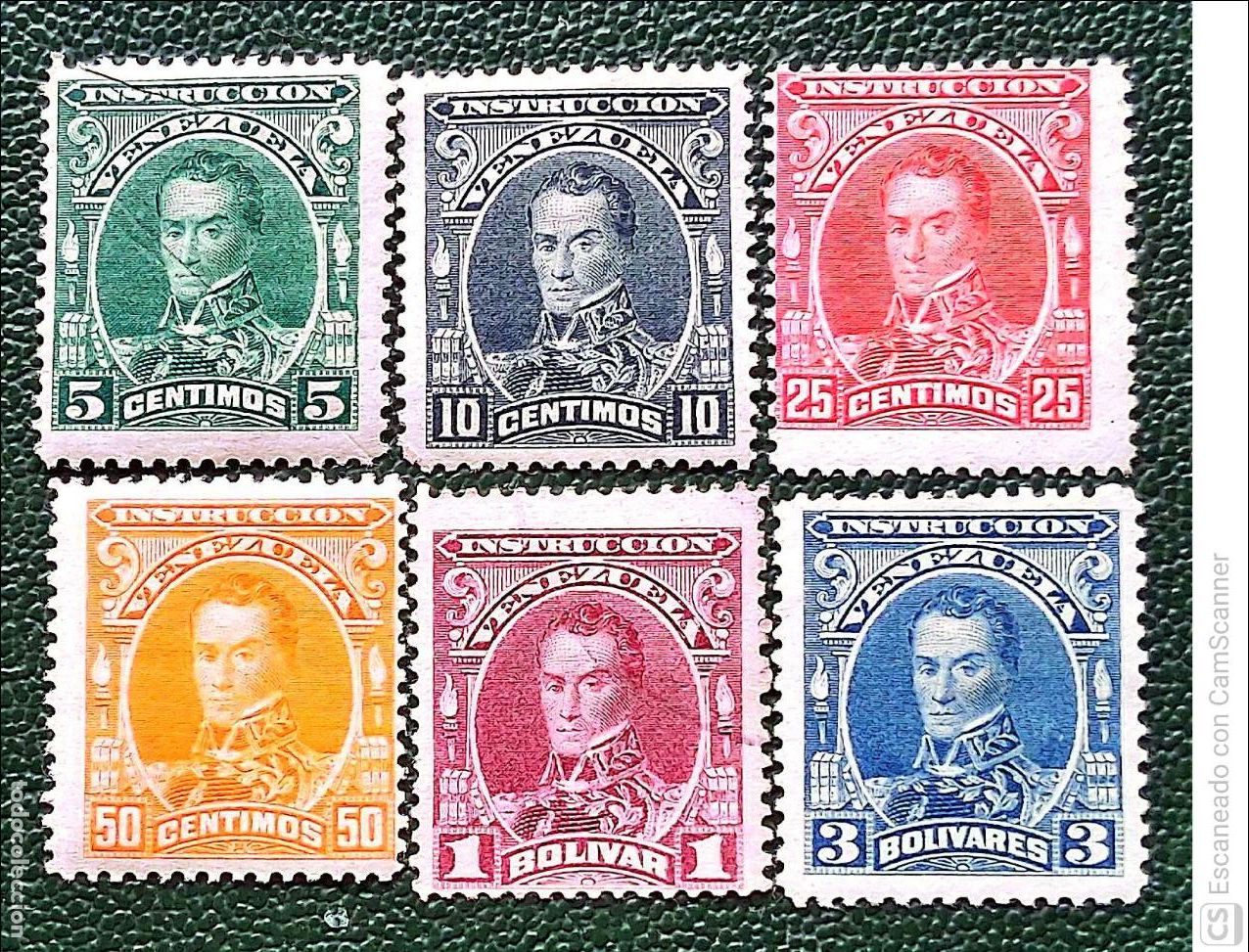 Sellos: Venezuela . Sellos Fiscales 100/105 Bol&iacute;var. 1904. Sellos nuevos con charnela y numeraci&oacute;n Yvert.