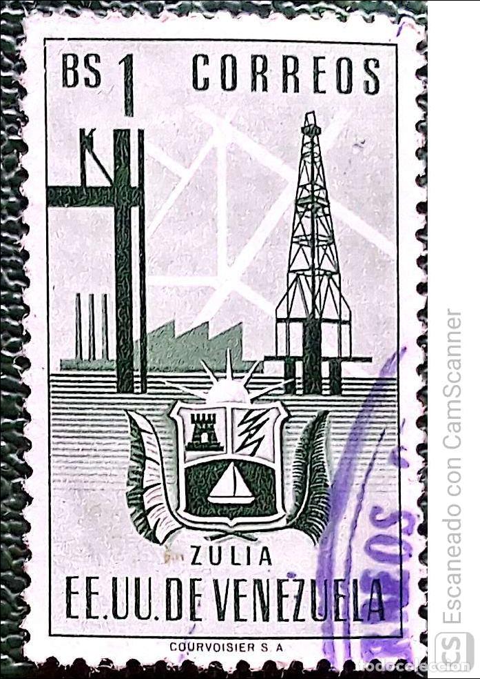 Sellos: Venezuela. 359 Escudo del Estado de Zulia. 1951. Sellos usados y numeraci&oacute;n Yvert.
