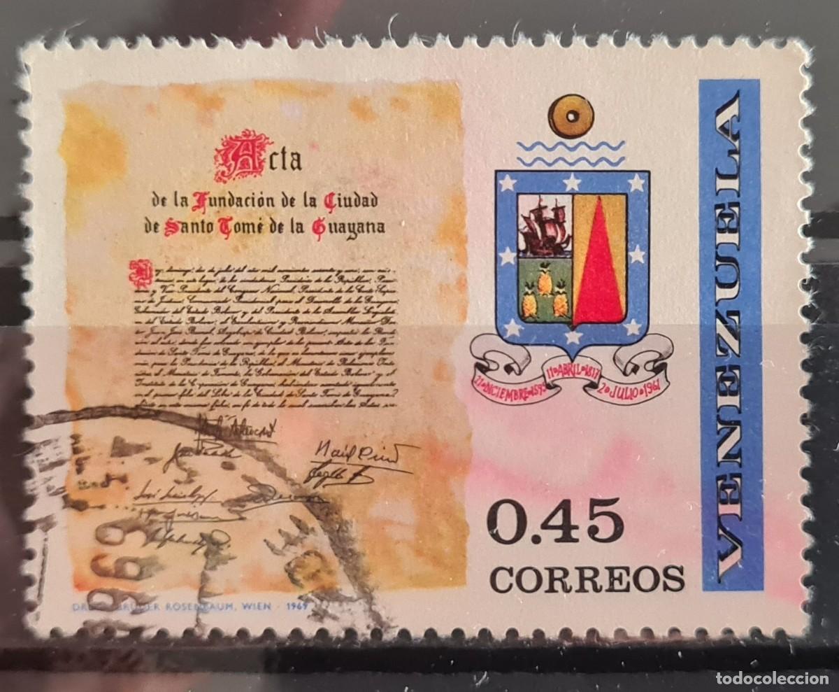 Sellos: Sello usado de Venezuela 1969: Villa de Santo Tom&eacute; de Guayana
