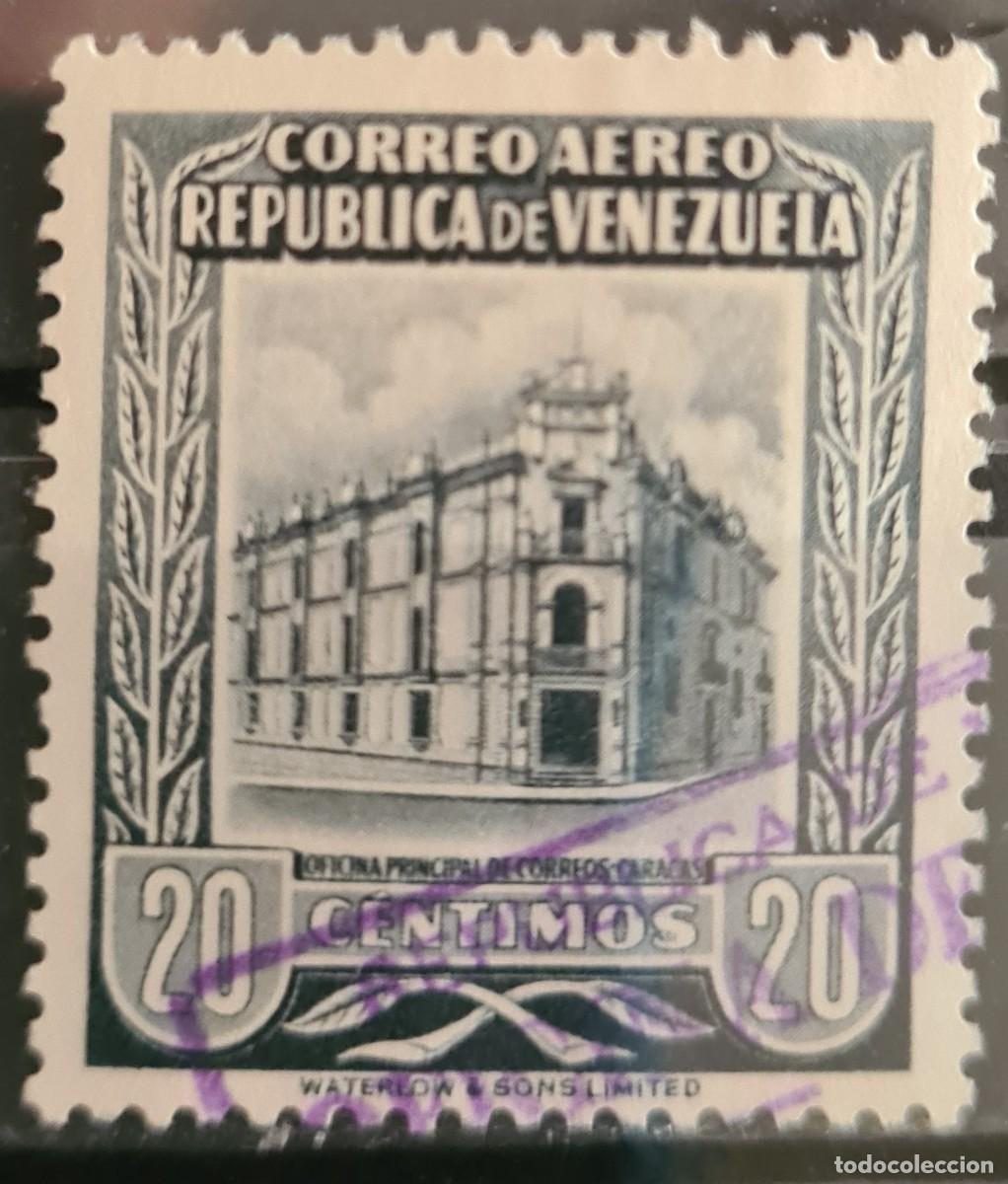 Francobolli: Sello a&eacute;reo usado de Venezuela 1955: Casa de Correos de Caracas
