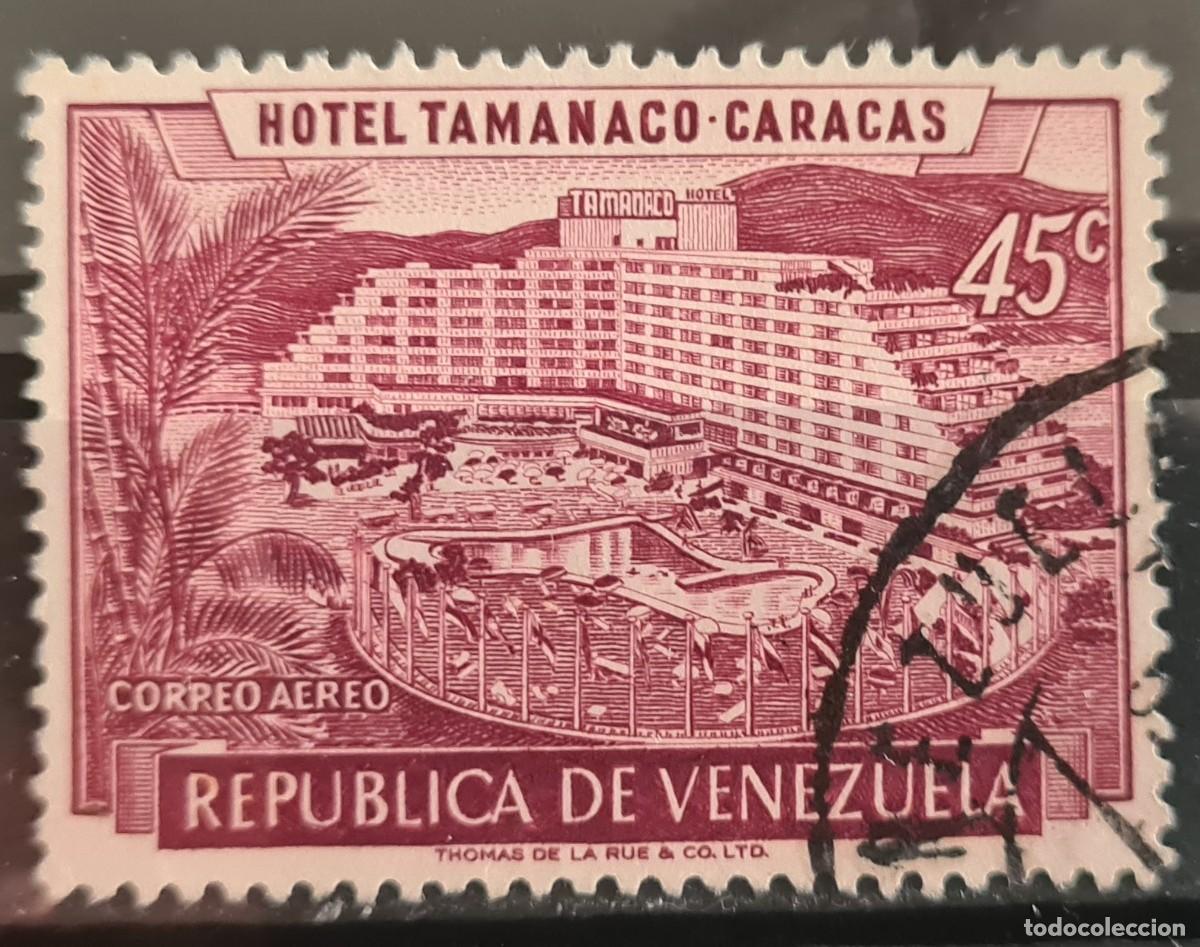 Sellos: Sello a&eacute;reo usado de Venezuela 1957-58: Hotel Tamanaco, Caracas