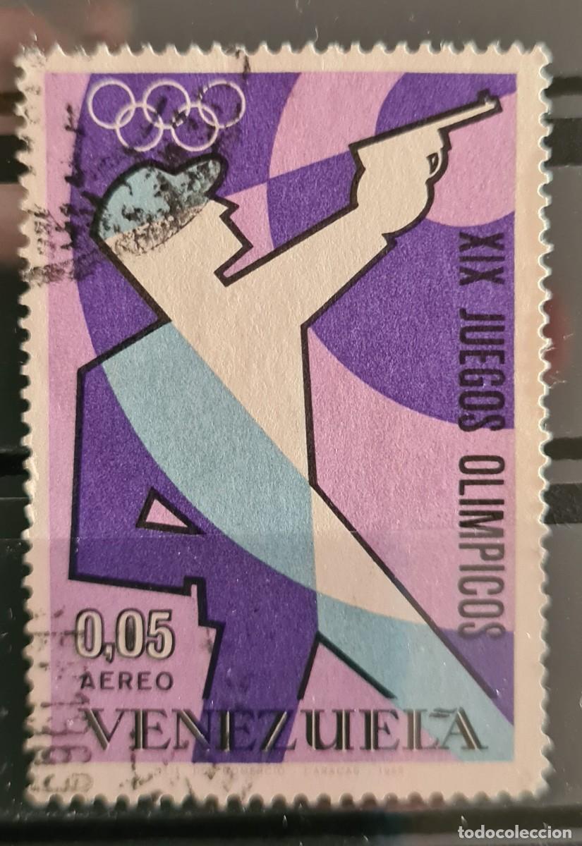 Selos: Sello a&eacute;reo usado de Venezuela 1968: Juegos Ol&iacute;mpicos de M&eacute;xico