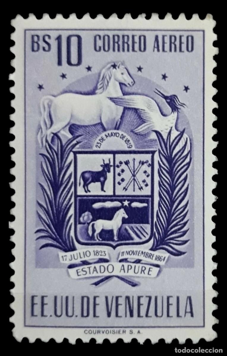 Sellos: VENEZUELA 1953 Estado de Apur&eacute;. A&eacute;reo. 10 Bs. NUEVO - MH *