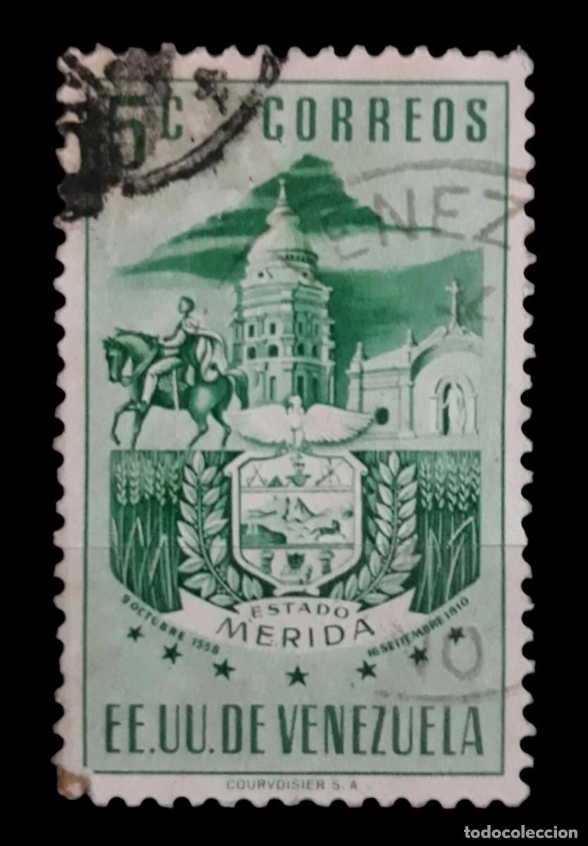 Sellos: VENEZUELA 1953 Estado de M&eacute;rida. USADO.