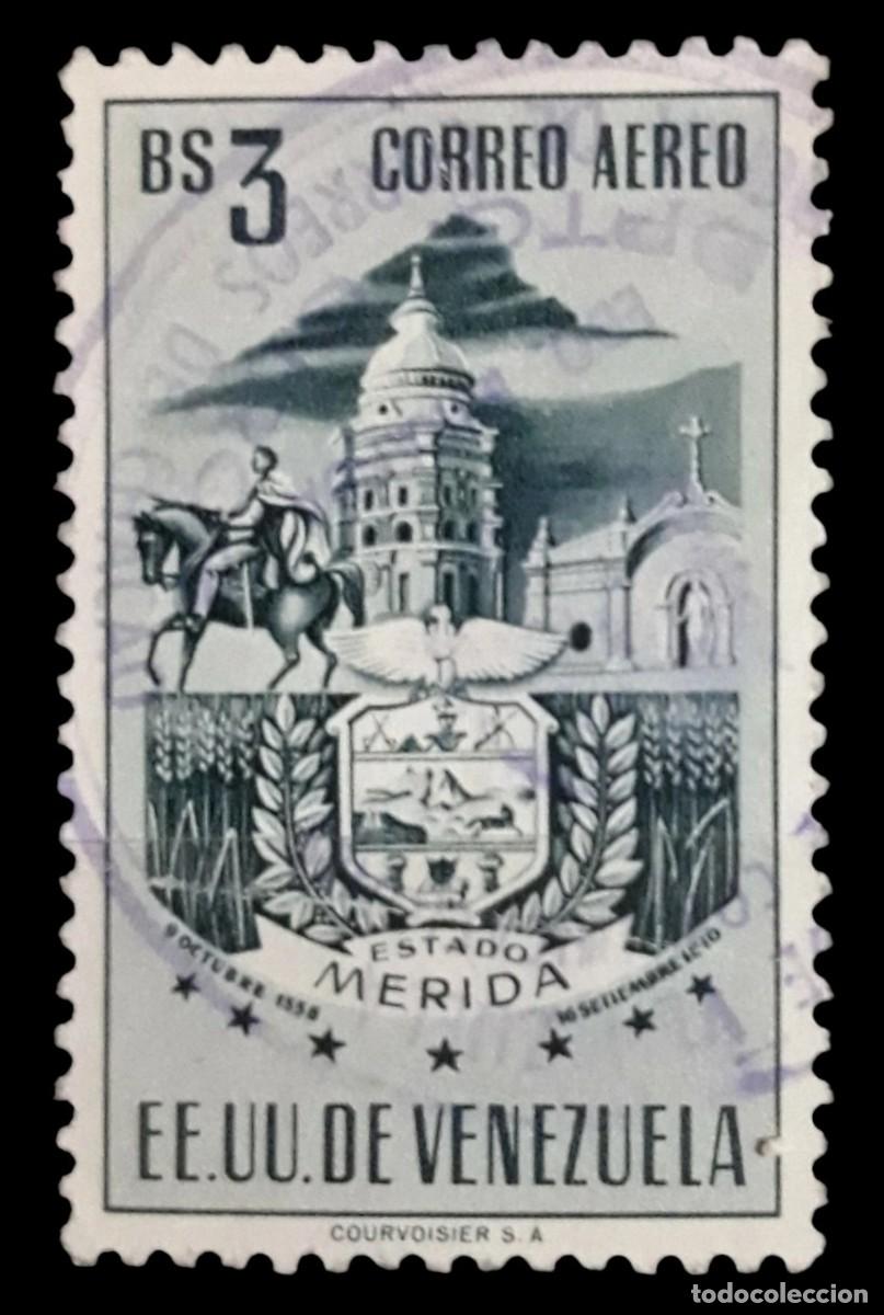 Sellos: VENEZUELA 1953 Estado de M&eacute;rida. A&eacute;reo. USADO.