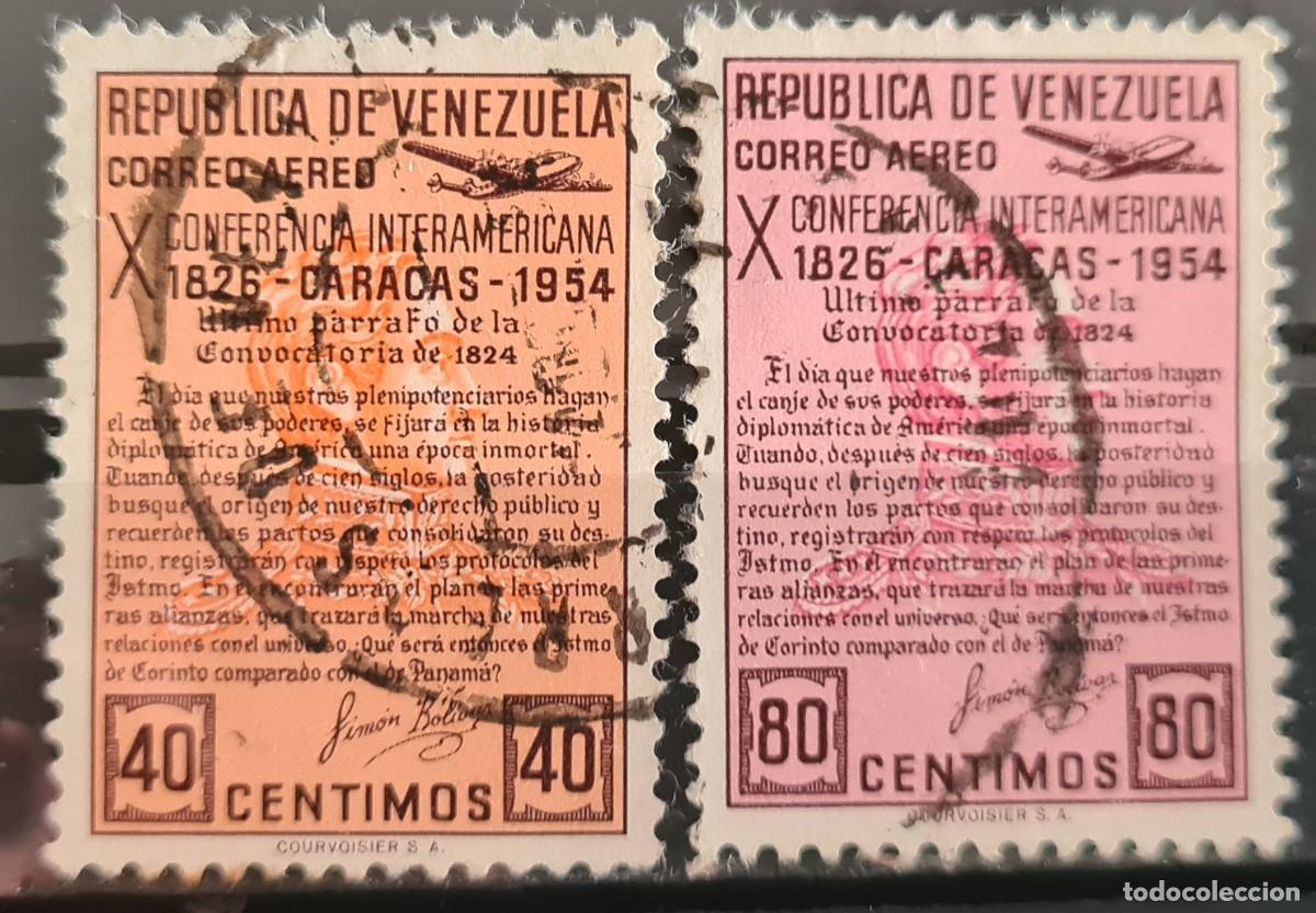 Briefmarken: Serie de sellos a&eacute;reos de Venezuela 1954: X Conferencia interamericana, en Caracas